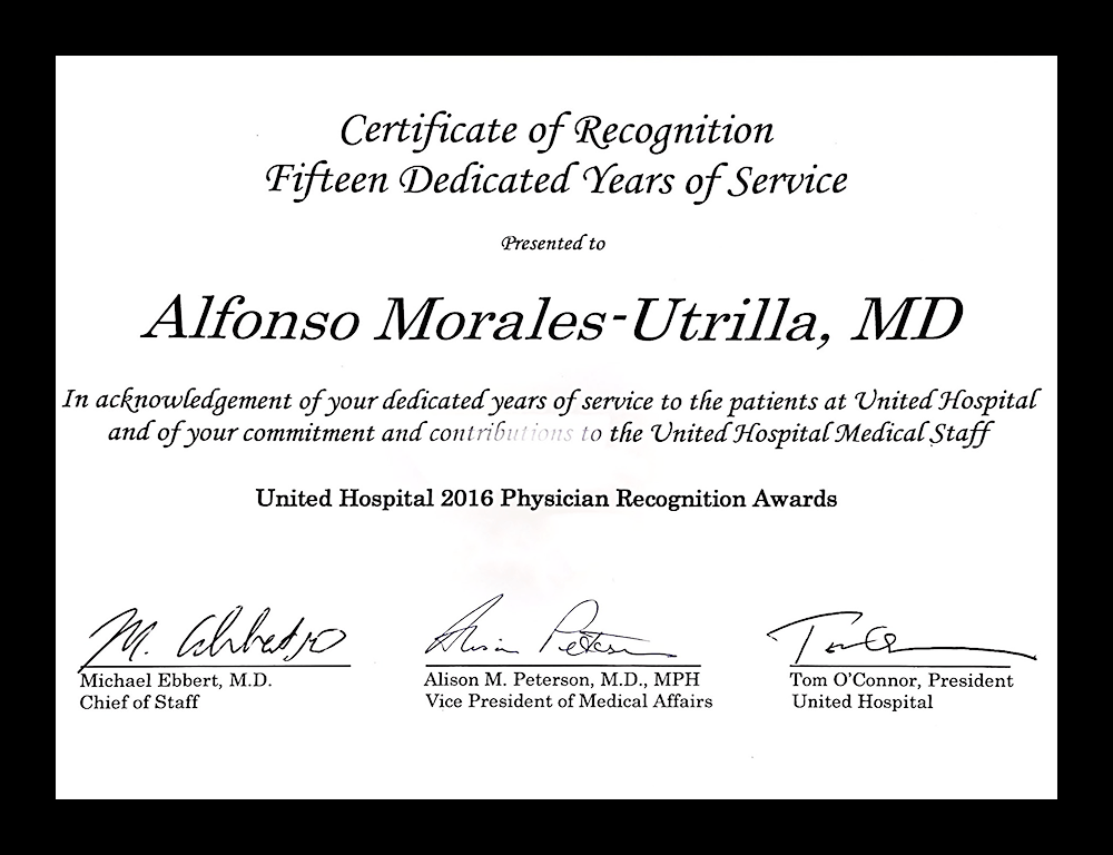 Dr. Alfonso Morales Credential 2