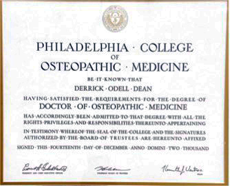 Dr. Derrick Dean, DO Credentials 2
